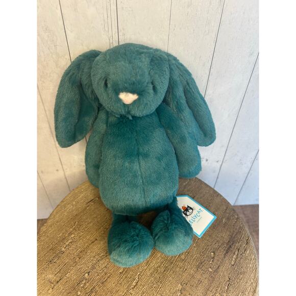 Jellycat Bashful Bunny Set of 4 Christmas Saffyre Allium Redcurrant Teal NEW - Picture 6 of 7
